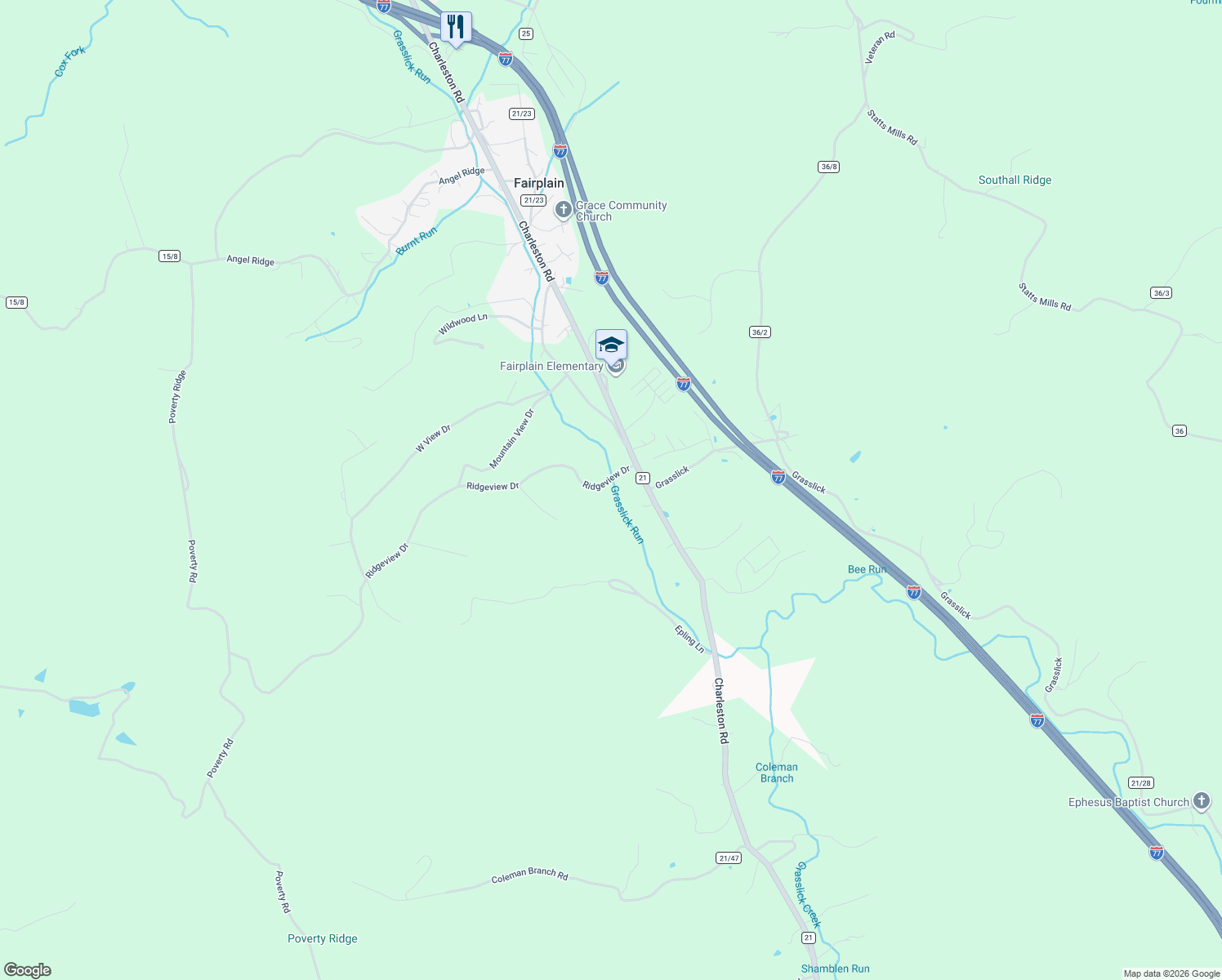 map of restaurants, bars, coffee shops, grocery stores, and more near 204 Ridgeview Drive in Ripley
