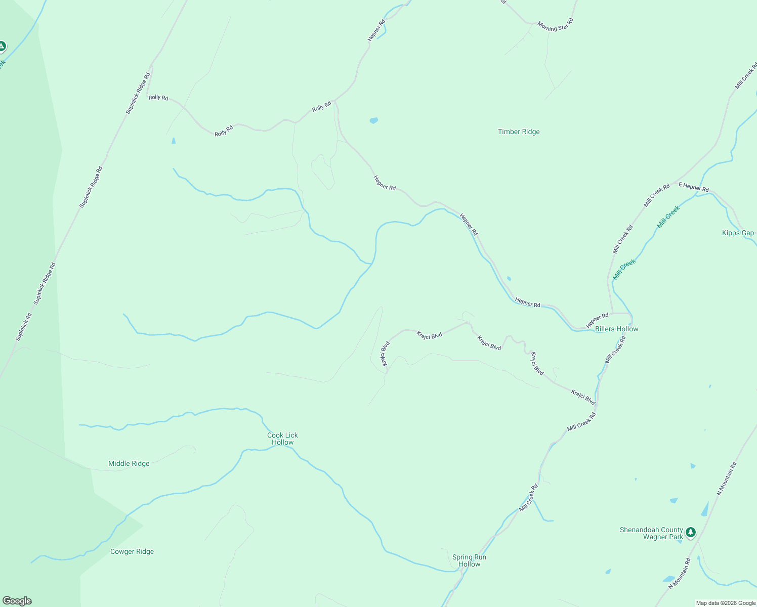 map of restaurants, bars, coffee shops, grocery stores, and more near 364 North Maple Road in Mount Jackson