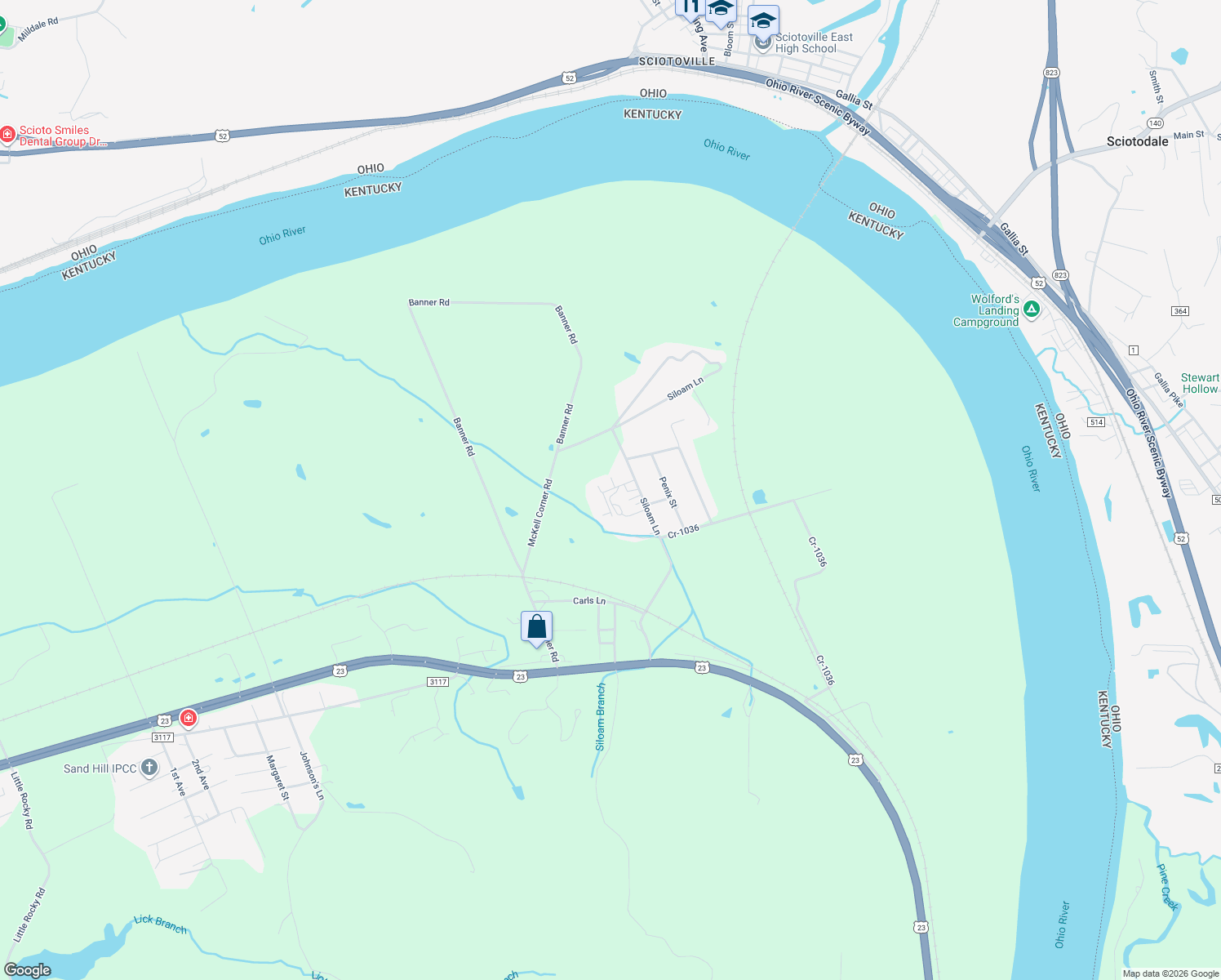 map of restaurants, bars, coffee shops, grocery stores, and more near Meadowlark Road in South Shore