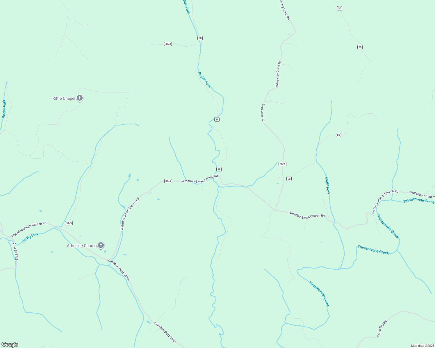 map of restaurants, bars, coffee shops, grocery stores, and more near 8659 Waterloo-Smith Church Road in Leon
