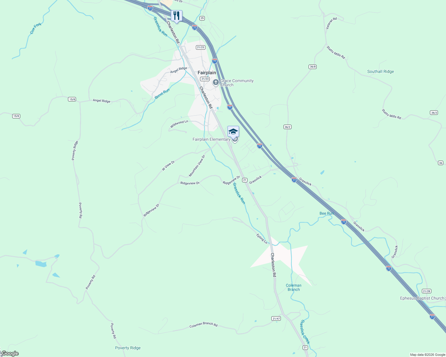 map of restaurants, bars, coffee shops, grocery stores, and more near 204 Ridgeview Dr in Ripley
