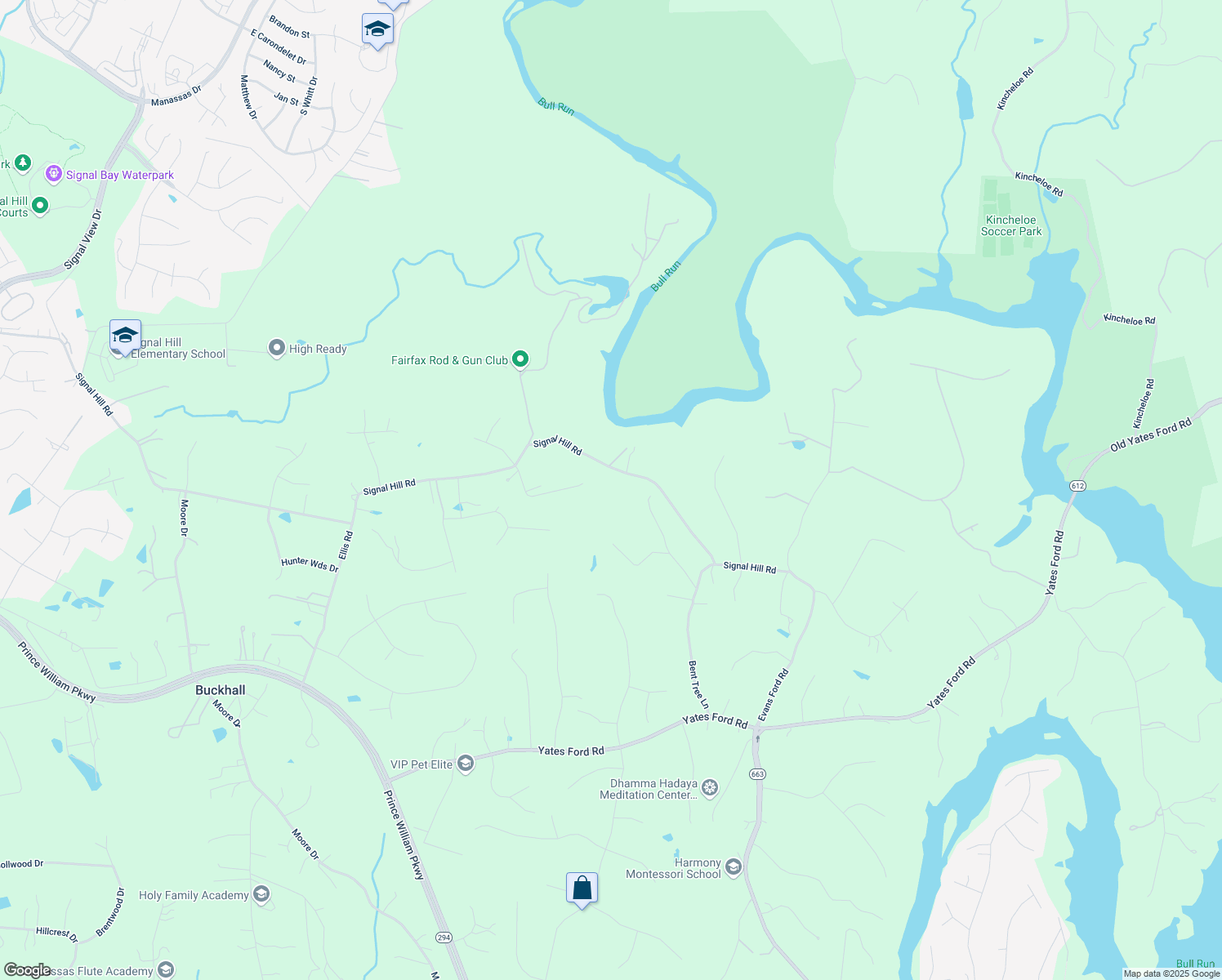 map of restaurants, bars, coffee shops, grocery stores, and more near 9818 Montyville Drive in Manassas