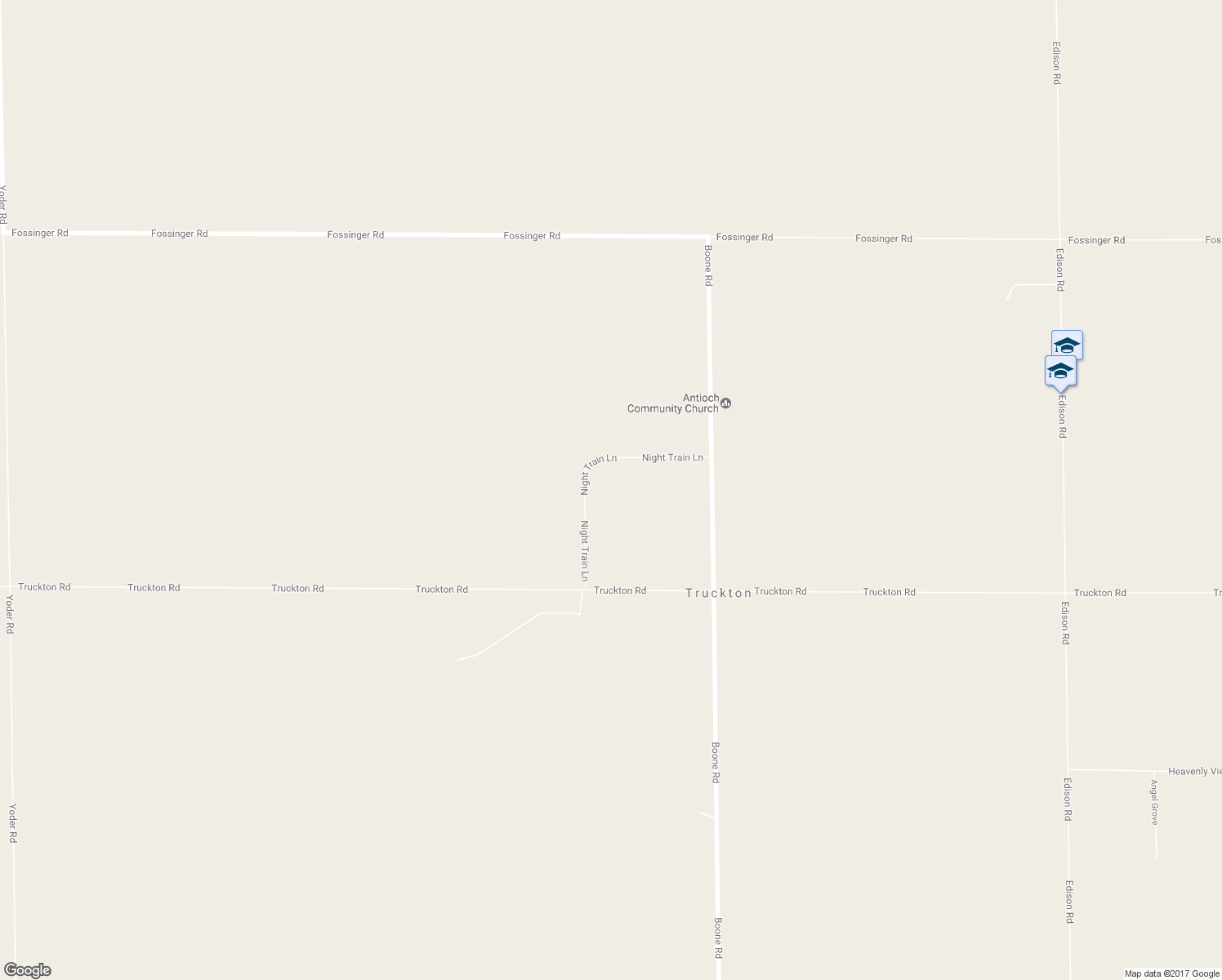 map of restaurants, bars, coffee shops, grocery stores, and more near 6275 Night Train Lane in Yoder