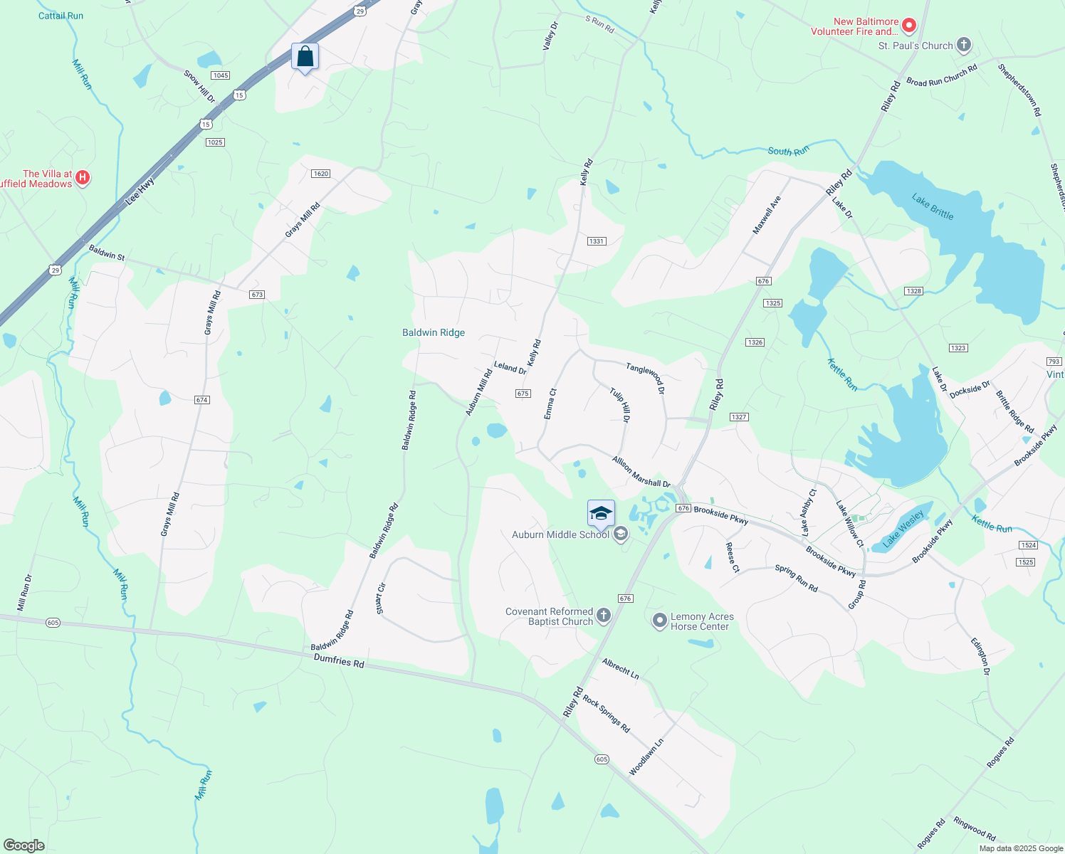 map of restaurants, bars, coffee shops, grocery stores, and more near 6904 Emma Court in Warrenton