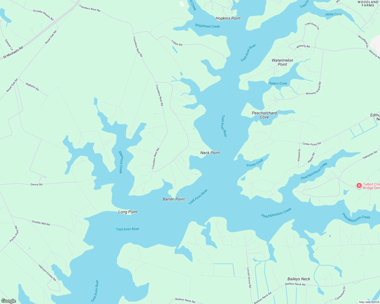 map of restaurants, bars, coffee shops, grocery stores, and more near 6900 Travelers Rest Circle in Easton