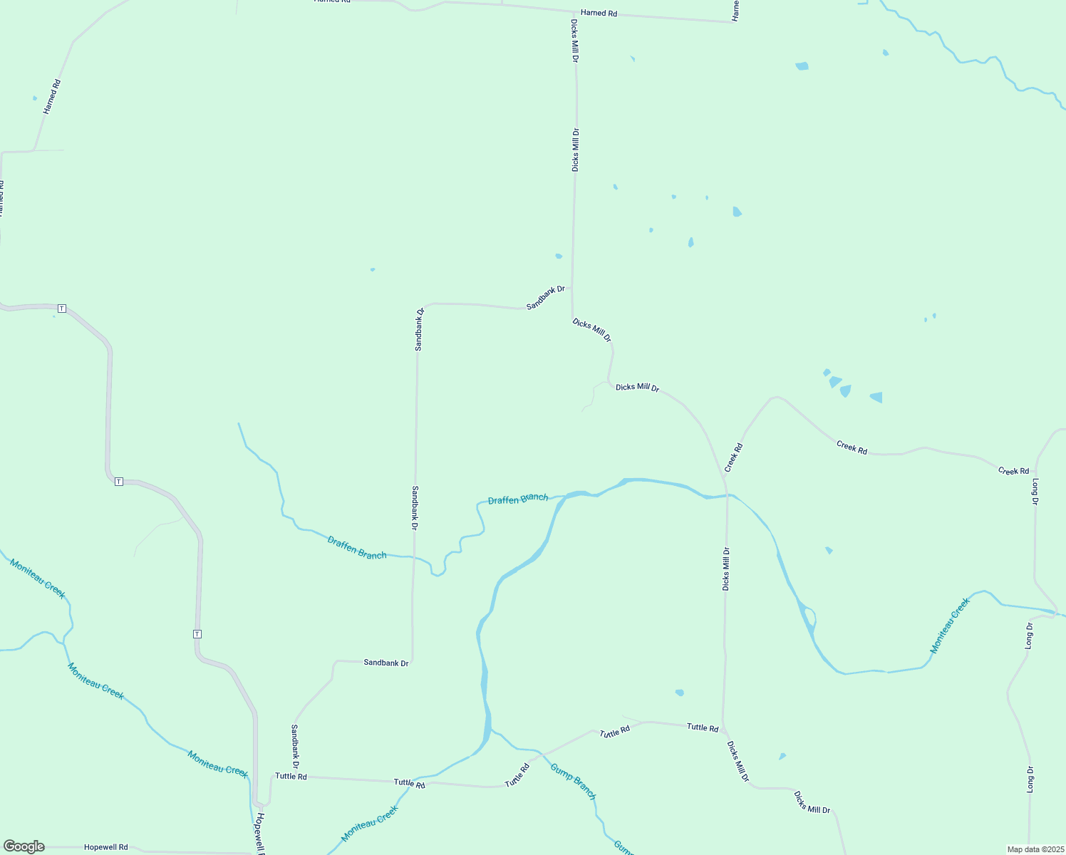 map of restaurants, bars, coffee shops, grocery stores, and more near 4000 Dicks Mill Drive in Bunceton