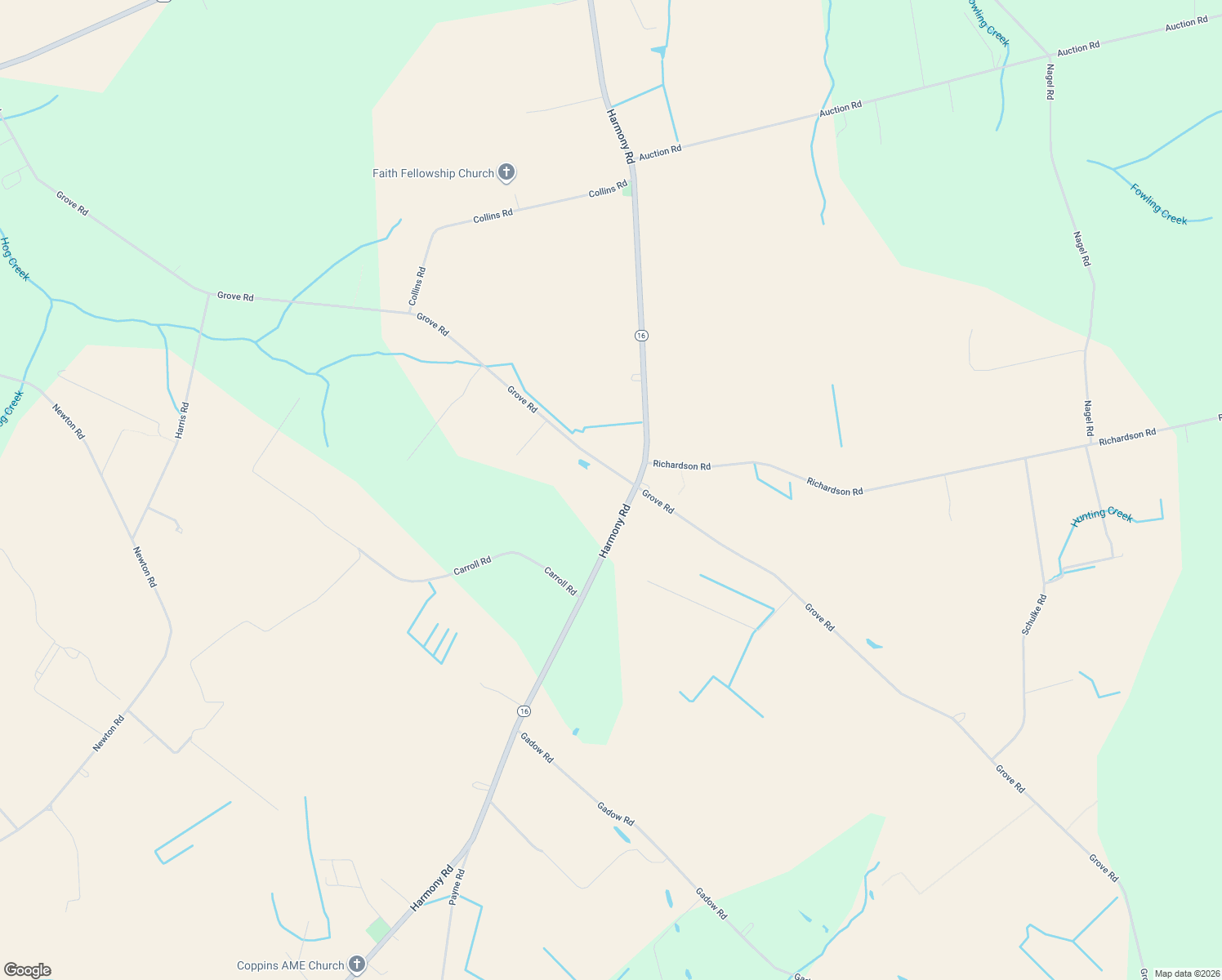 map of restaurants, bars, coffee shops, grocery stores, and more near 23873 Grove Road in Preston