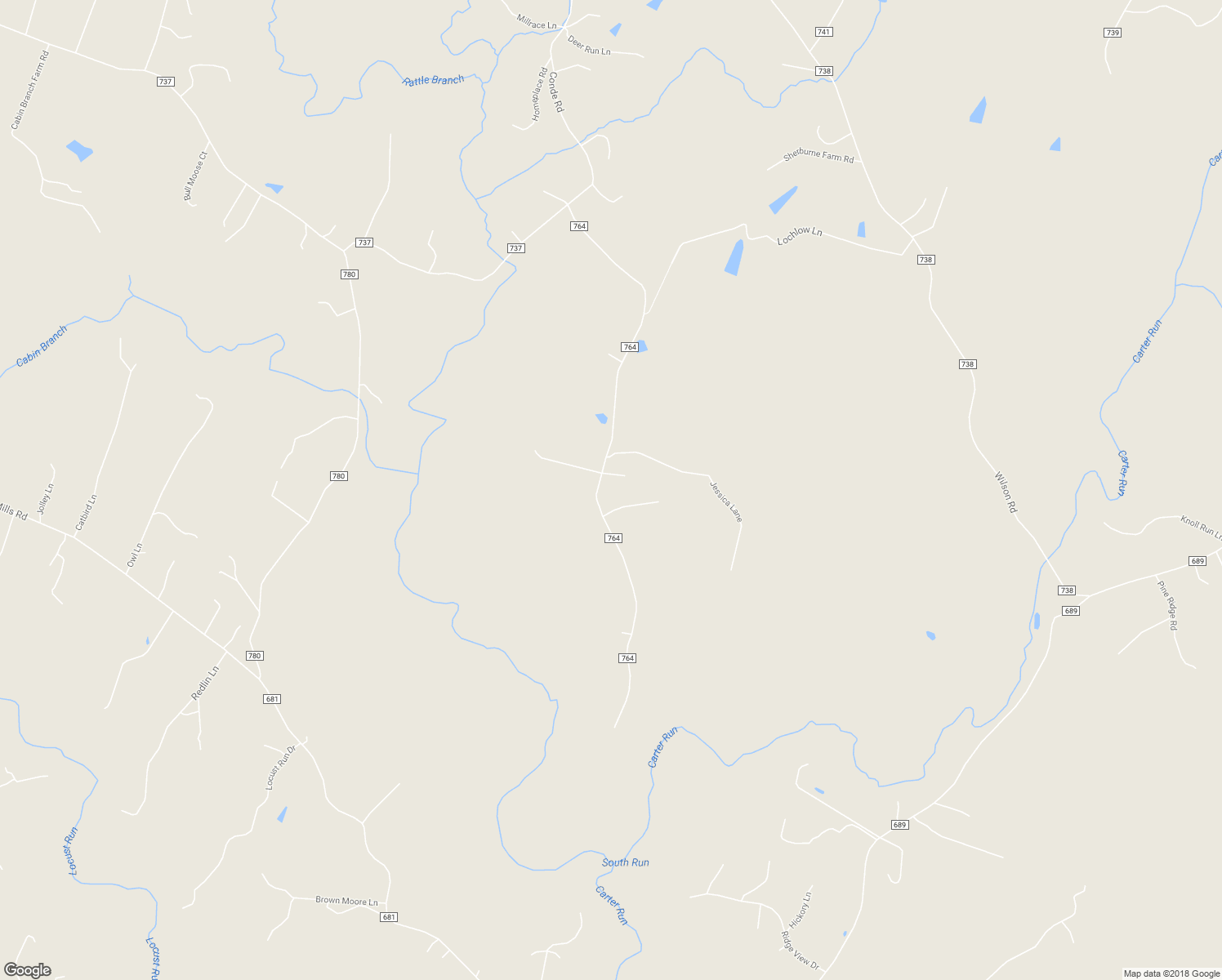 map of restaurants, bars, coffee shops, grocery stores, and more near 7019 Olinger Road in Marshall
