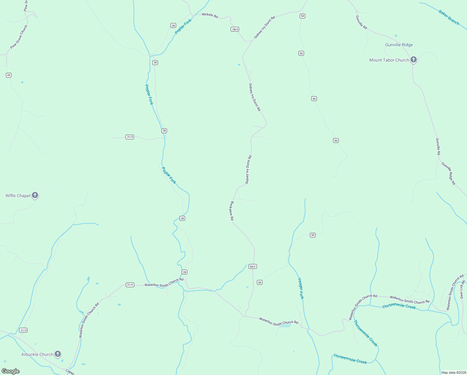 map of restaurants, bars, coffee shops, grocery stores, and more near Sidney Ivy Durst Road in Leon