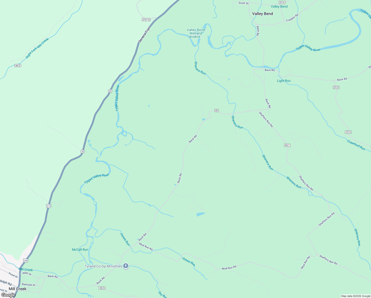 map of restaurants, bars, coffee shops, grocery stores, and more near Back Road in Mill Creek