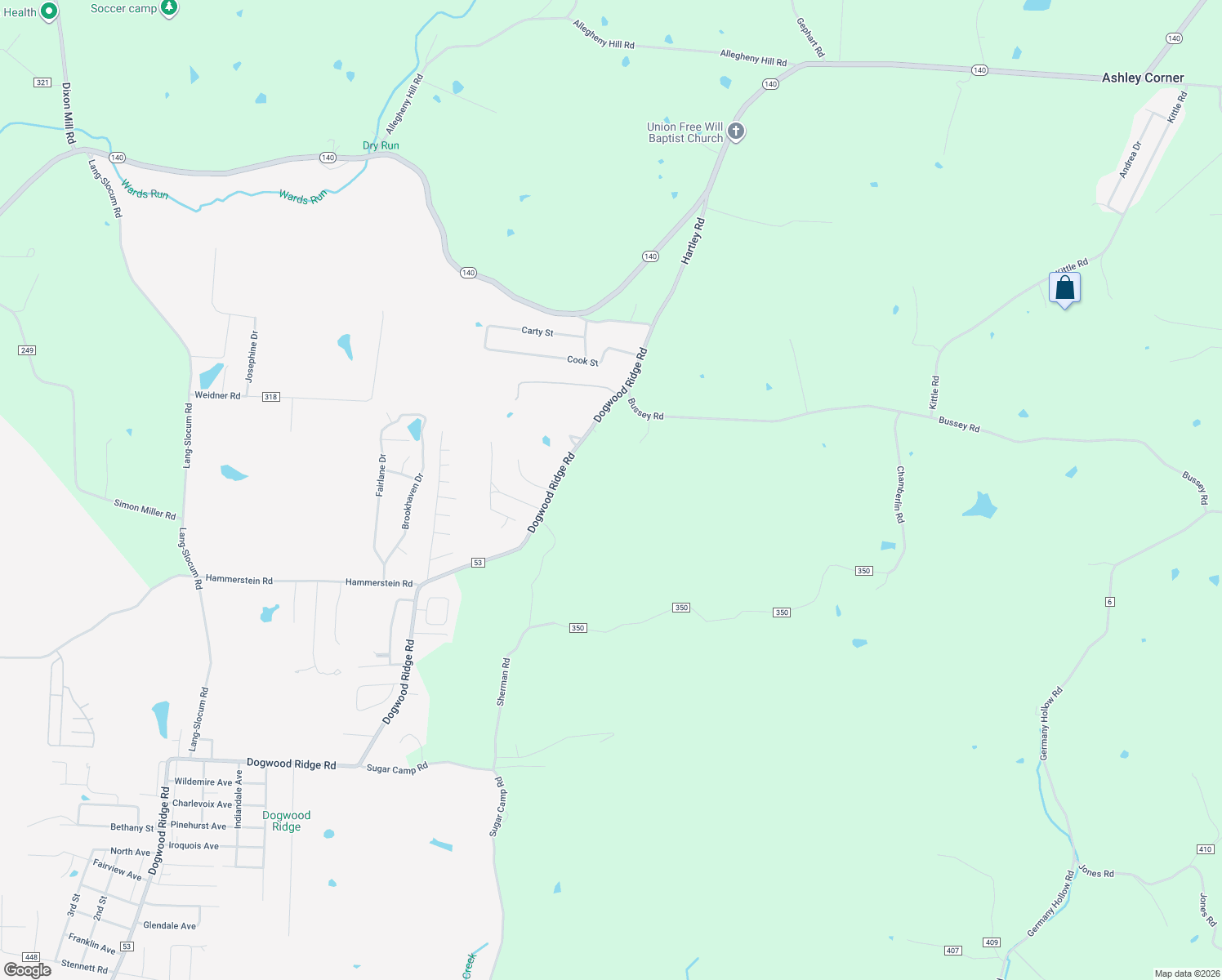 map of restaurants, bars, coffee shops, grocery stores, and more near 2674 Dogwood Ridge Road in Wheelersburg