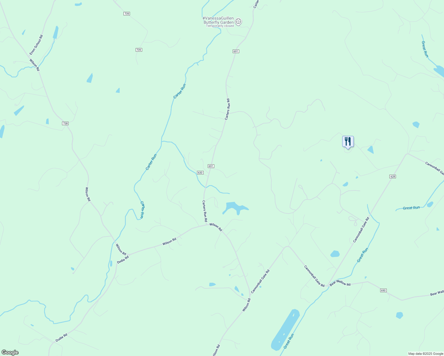 map of restaurants, bars, coffee shops, grocery stores, and more near 8537 Shire Road in Marshall