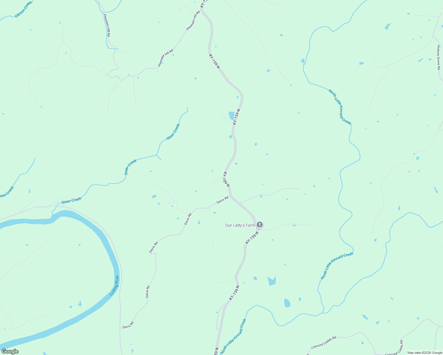 map of restaurants, bars, coffee shops, grocery stores, and more near 6371 Kentucky 159 in Butler