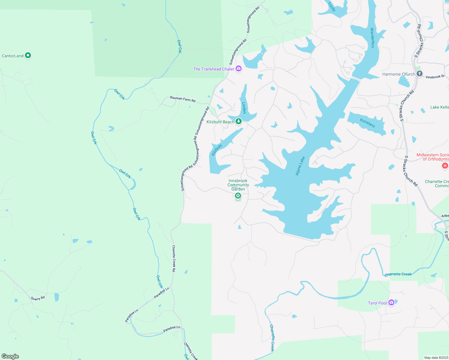 map of restaurants, bars, coffee shops, grocery stores, and more near 2371 Kitzbuhl Cove Drive in Innsbrook