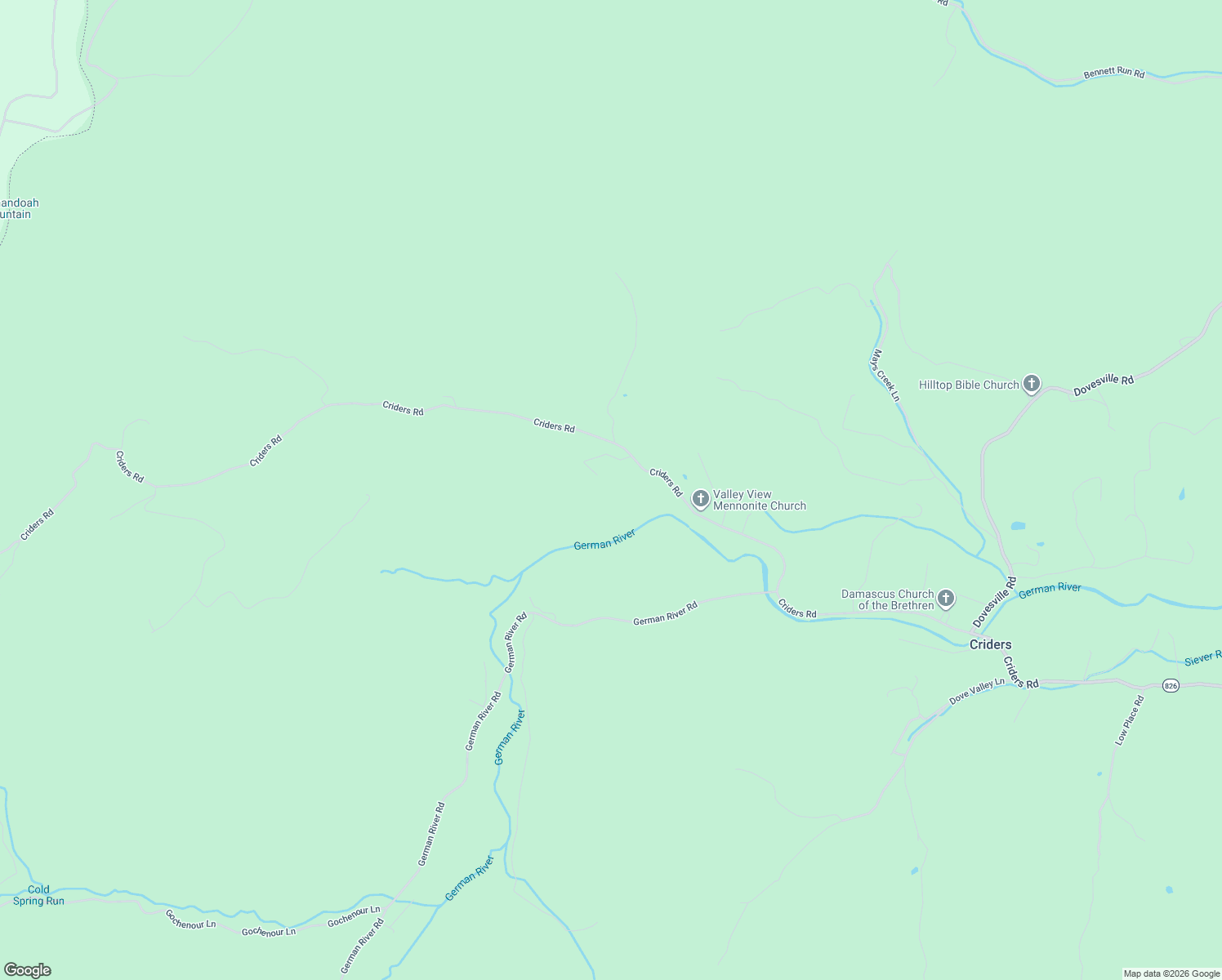 map of restaurants, bars, coffee shops, grocery stores, and more near 22236 Persimmon Run Lane in Criders