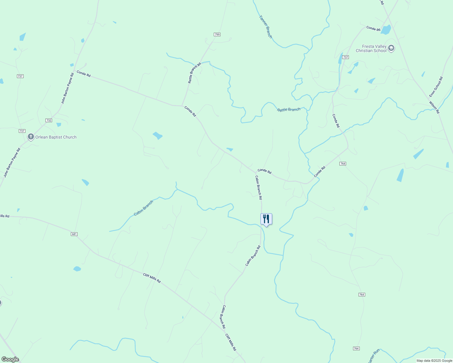 map of restaurants, bars, coffee shops, grocery stores, and more near 10149 Conde Road in Marshall