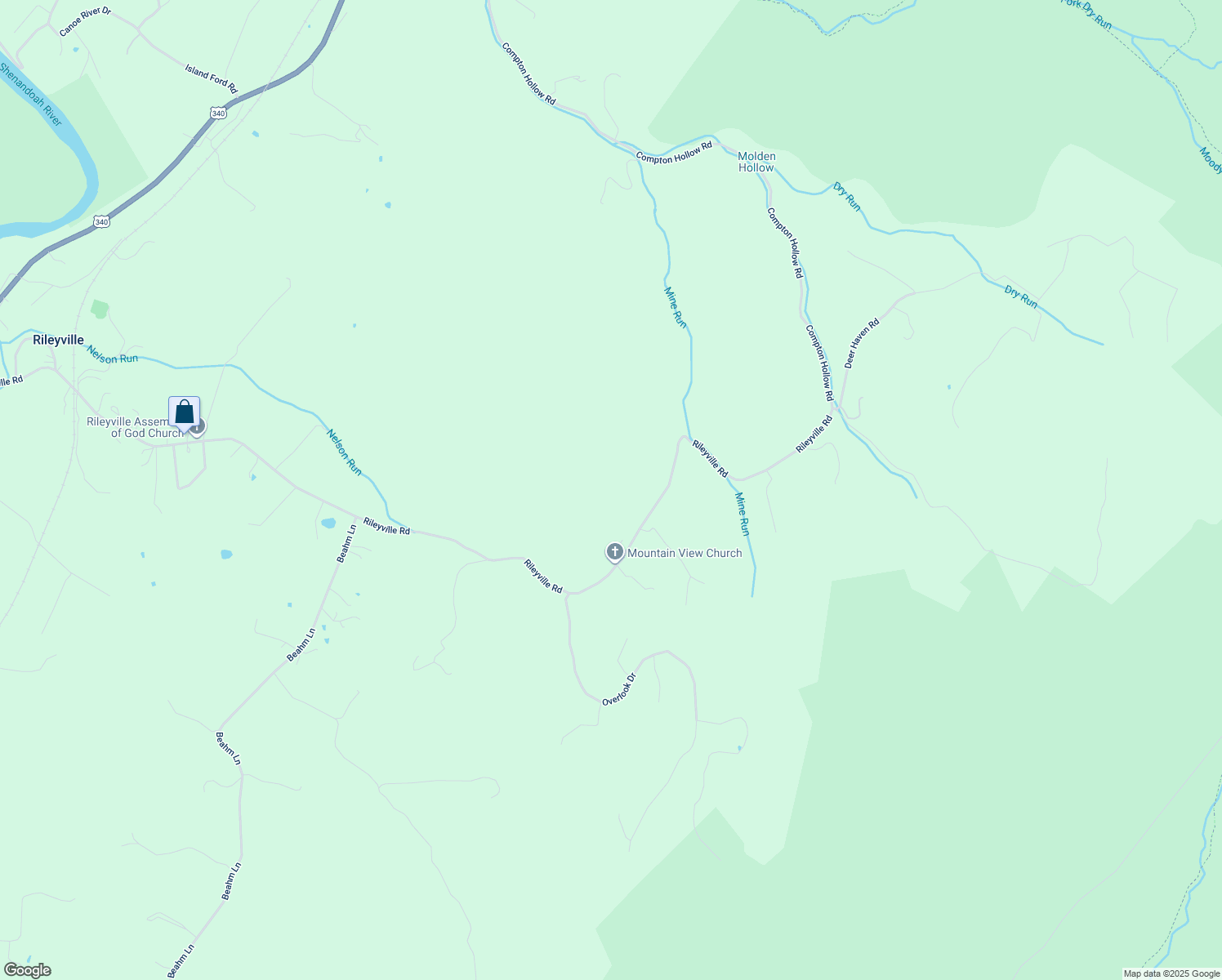 map of restaurants, bars, coffee shops, grocery stores, and more near 370 South Fork Road in Rileyville