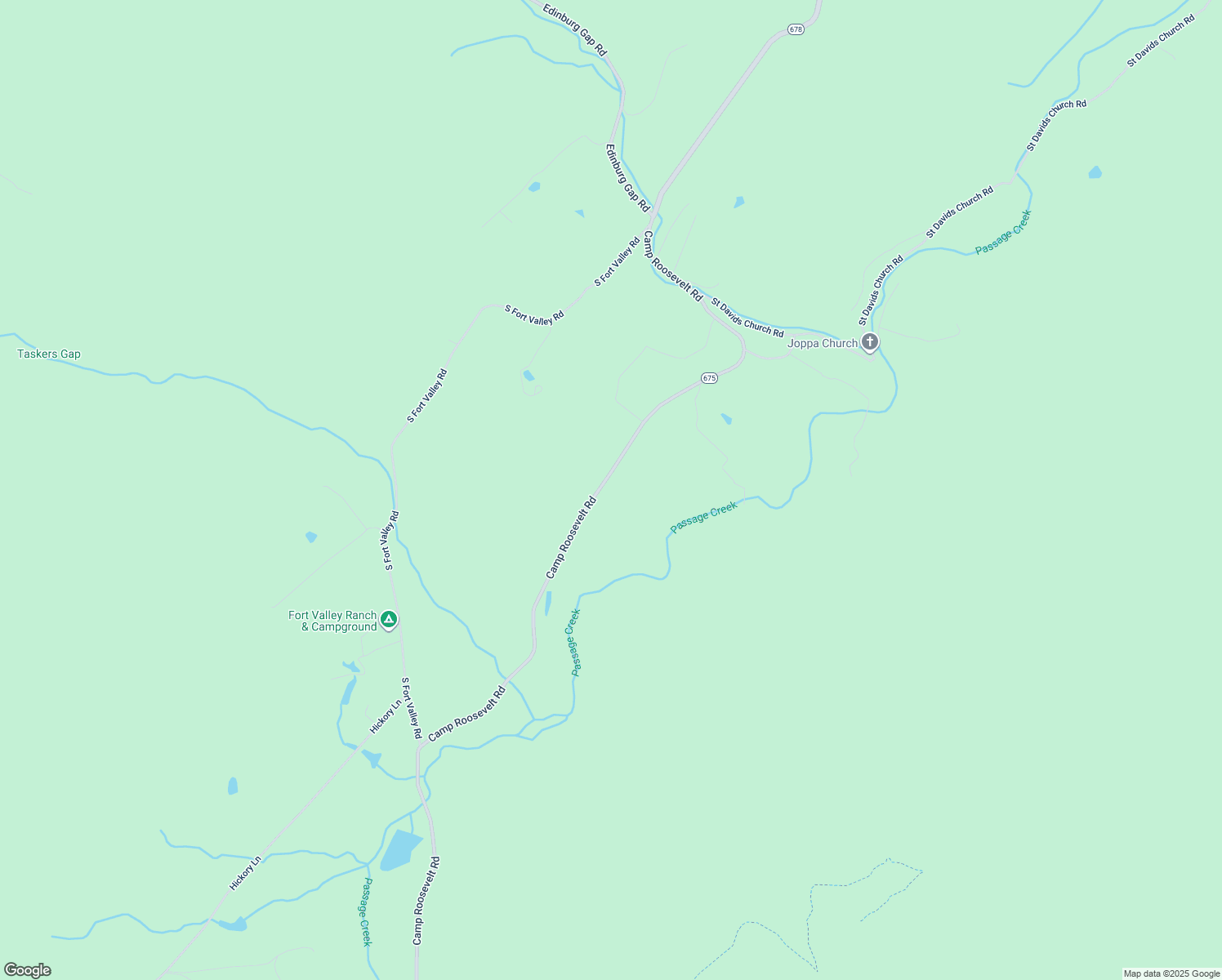 map of restaurants, bars, coffee shops, grocery stores, and more near 1031 Camp Roosevelt Road in Fort Valley