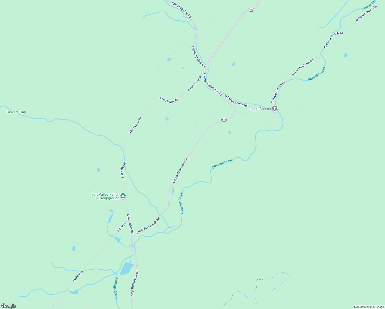 map of restaurants, bars, coffee shops, grocery stores, and more near 1031 Camp Roosevelt Road in Fort Valley