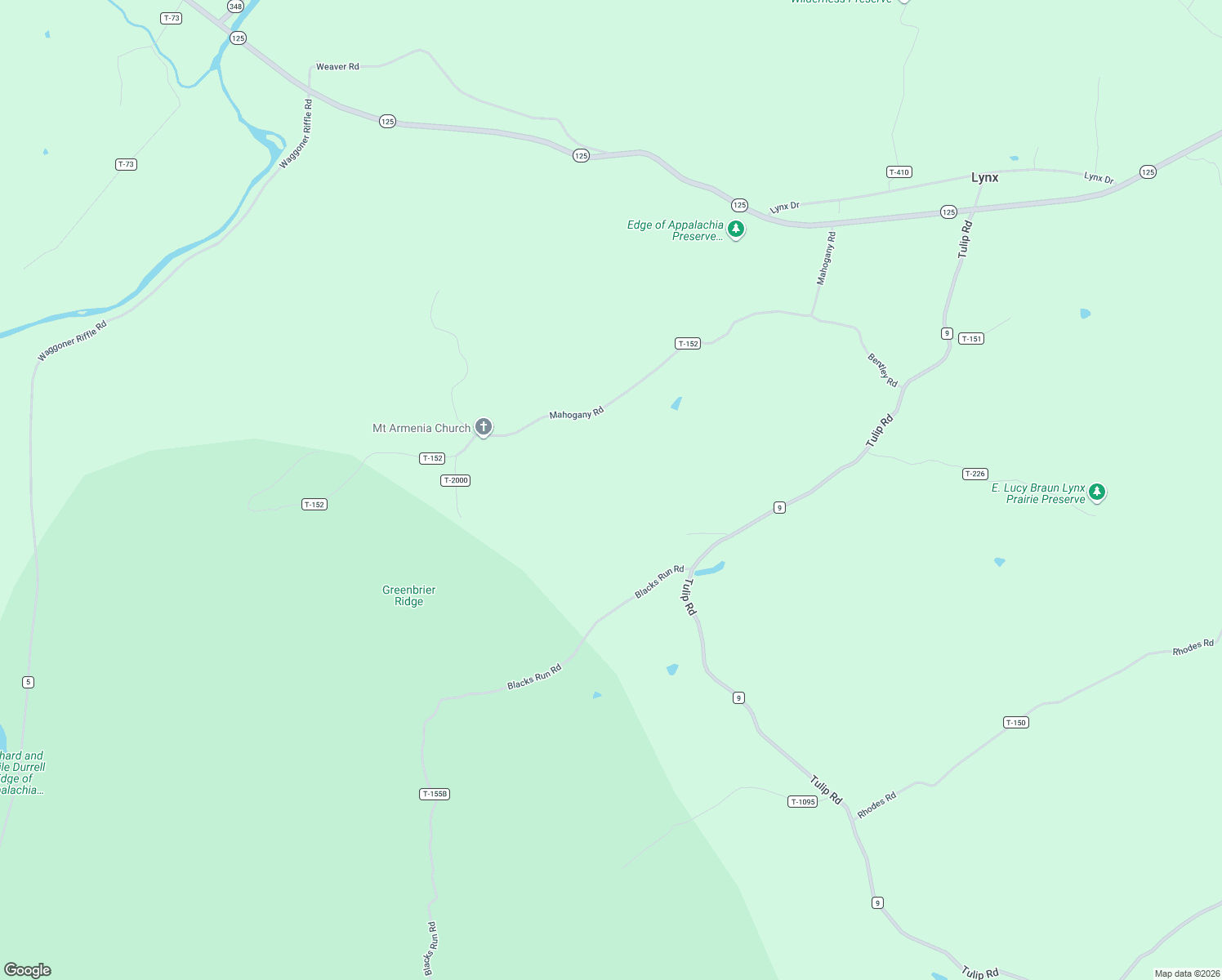 map of restaurants, bars, coffee shops, grocery stores, and more near 500 Ernie Road in Lynx