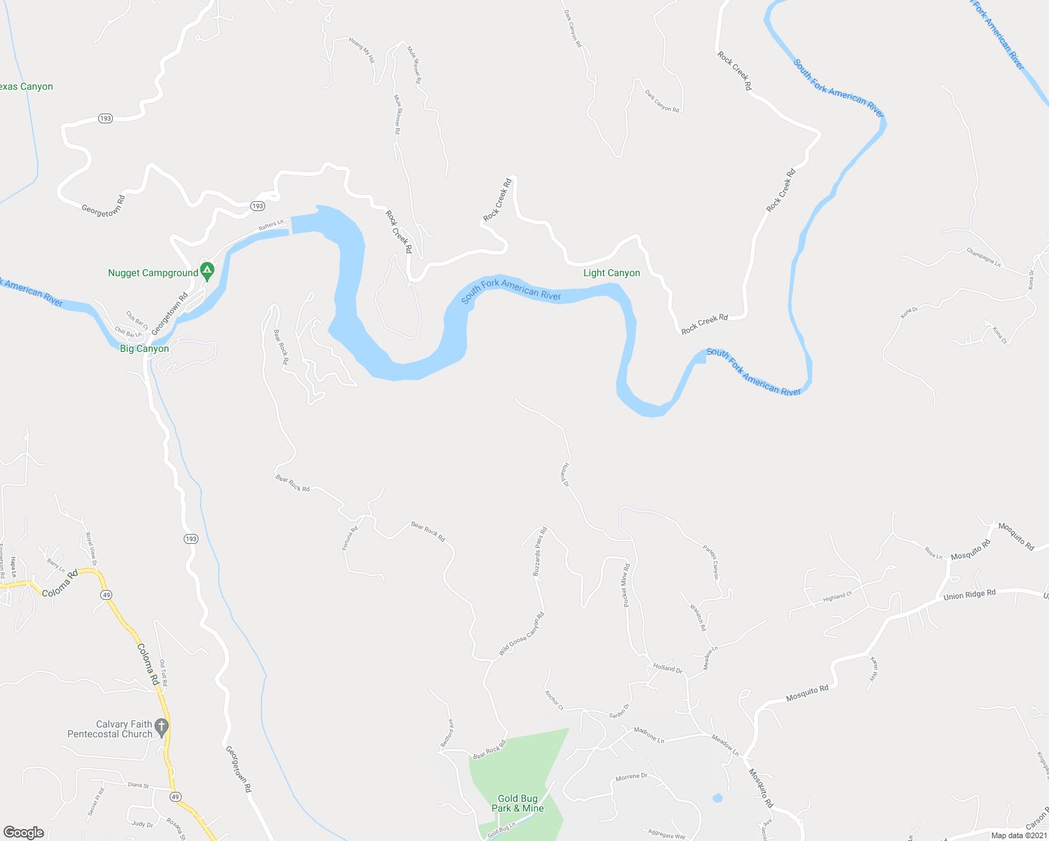 map of restaurants, bars, coffee shops, grocery stores, and more near 2000 Holland Drive in Placerville