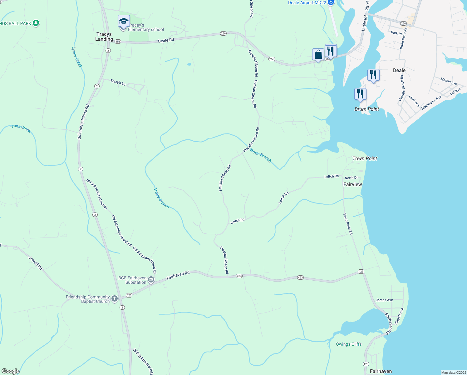 6281 Franklin Gibson Road, Tracys Landing MD Walk Score