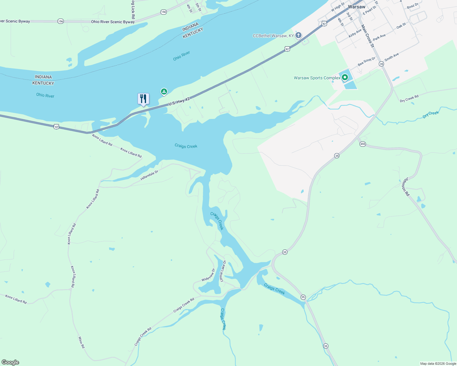map of restaurants, bars, coffee shops, grocery stores, and more near 1044 Fogg Road in Sparta