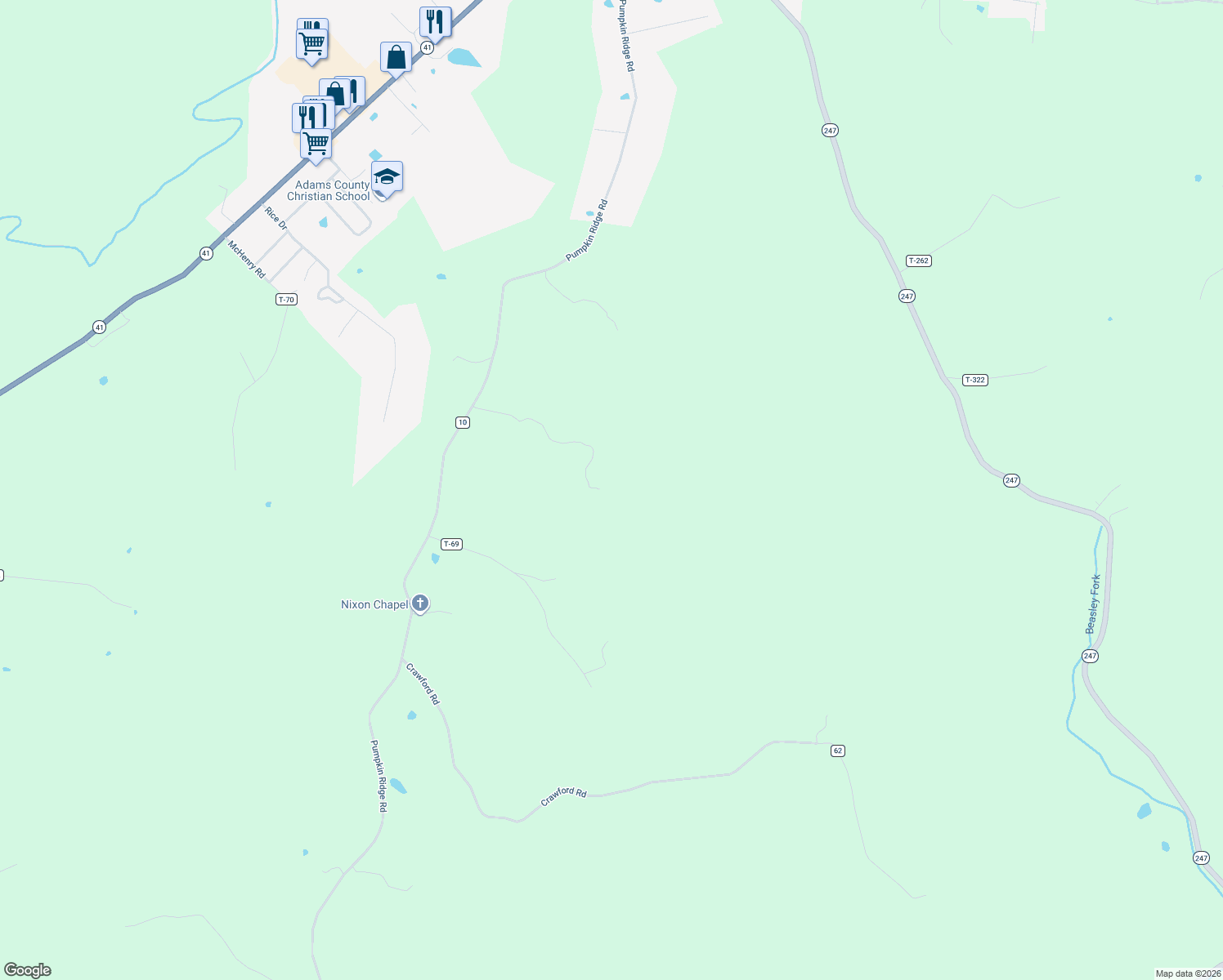 map of restaurants, bars, coffee shops, grocery stores, and more near 3610 Pumpkin Ridge Road in West Union