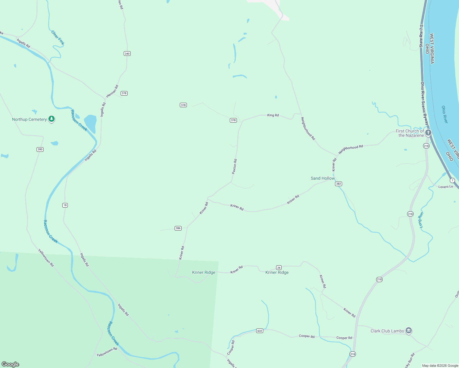 map of restaurants, bars, coffee shops, grocery stores, and more near 501 Paxton Road in Gallipolis