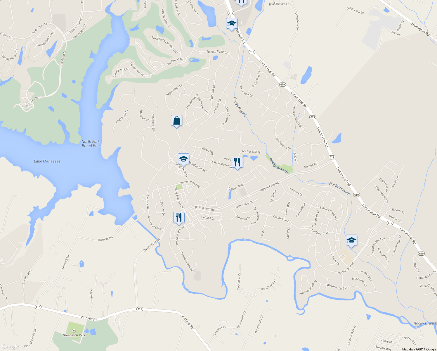 map of restaurants, bars, coffee shops, grocery stores, and more near 8729 Lords View Loop in Gainesville