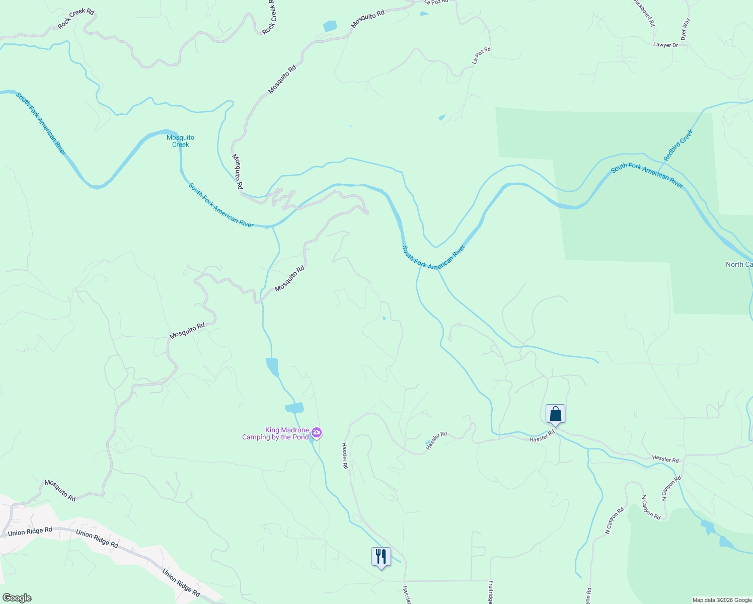 map of restaurants, bars, coffee shops, grocery stores, and more near 3060 Greenbrook Drive in Camino