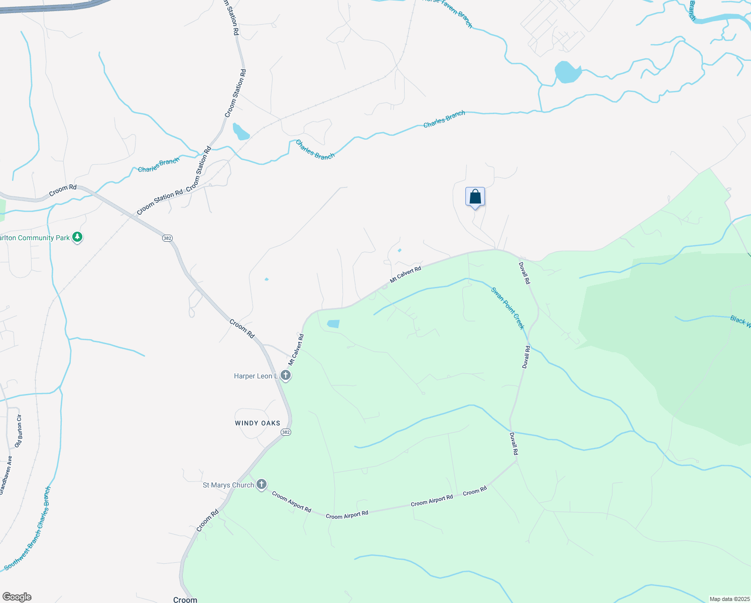map of restaurants, bars, coffee shops, grocery stores, and more near 14711 Mount Calvert Road in Upper Marlboro