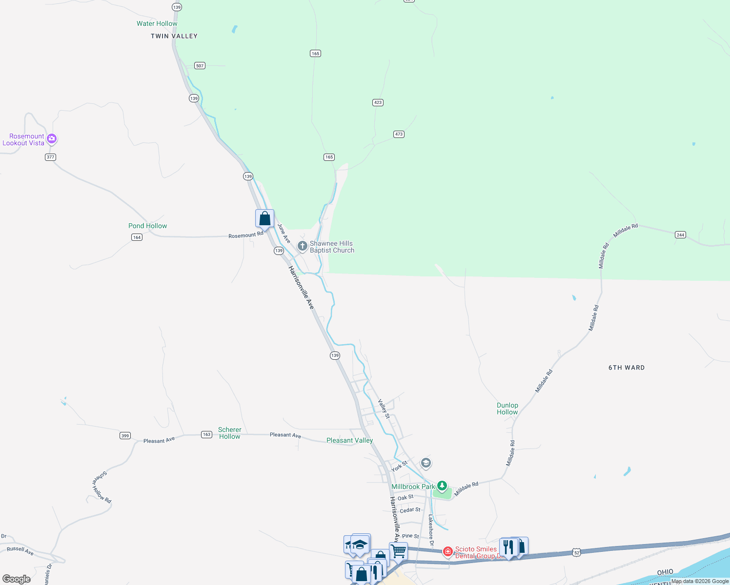 map of restaurants, bars, coffee shops, grocery stores, and more near 279 Edendale Road in Portsmouth
