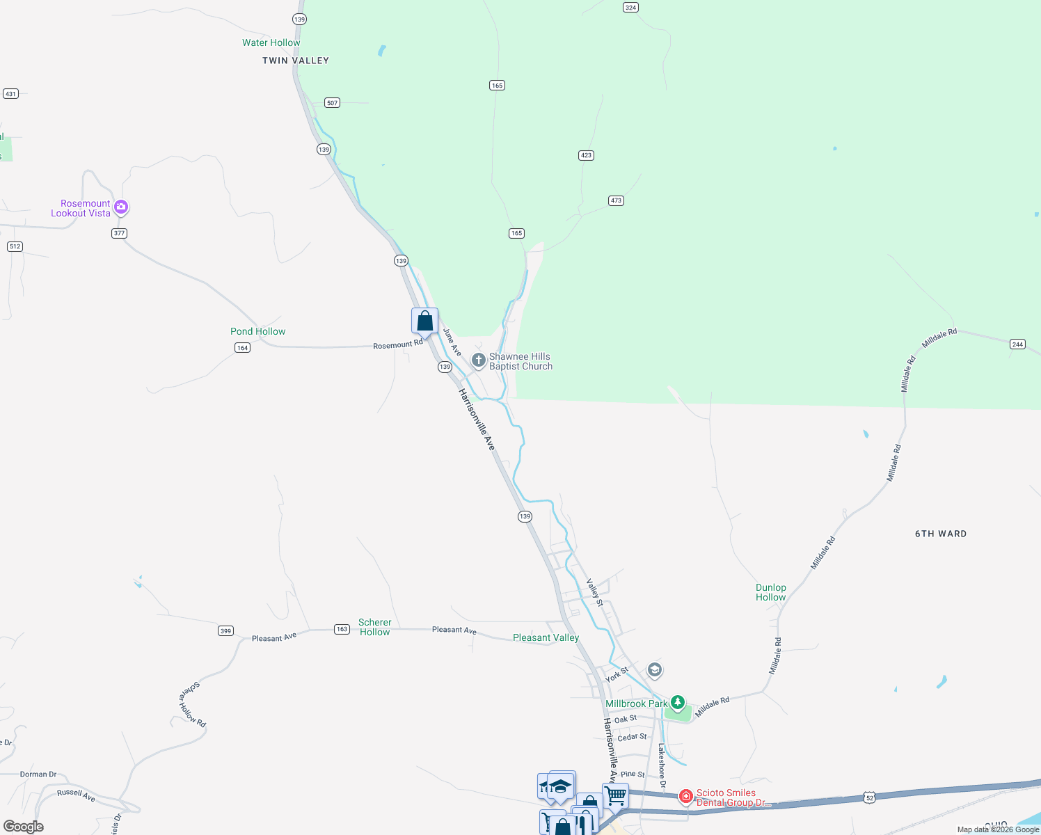 map of restaurants, bars, coffee shops, grocery stores, and more near 279 Edendale Road in Portsmouth