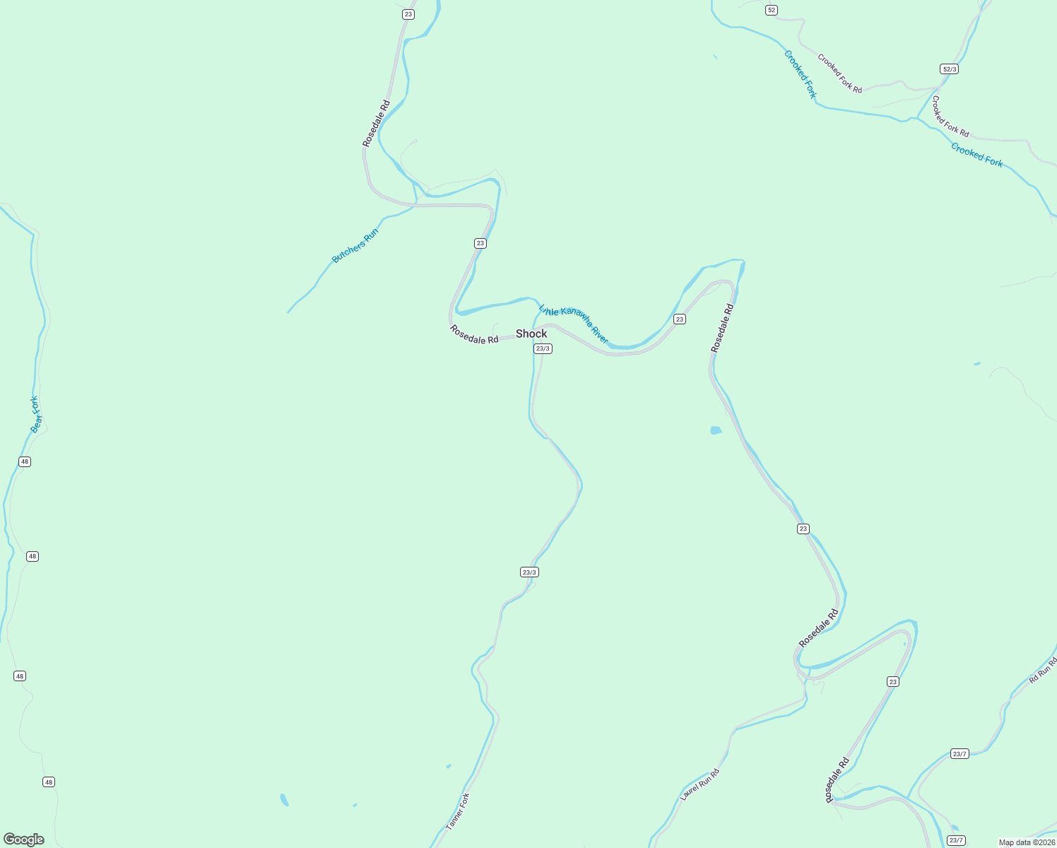 map of restaurants, bars, coffee shops, grocery stores, and more near Tanner Fork in Shock