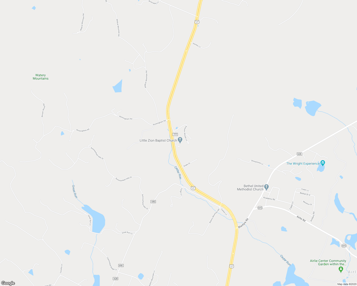 map of restaurants, bars, coffee shops, grocery stores, and more near 6313 Old Zion Road in Warrenton