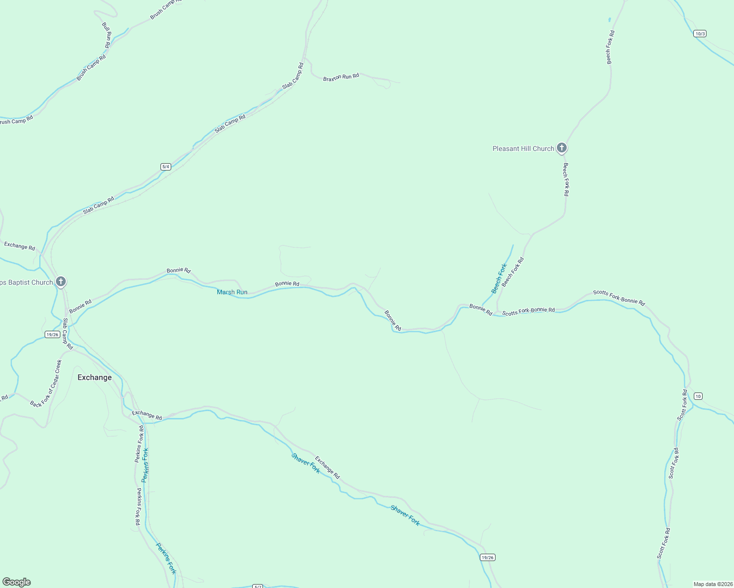 map of restaurants, bars, coffee shops, grocery stores, and more near 7976 Scotts Fork Bonnie Road in Exchange