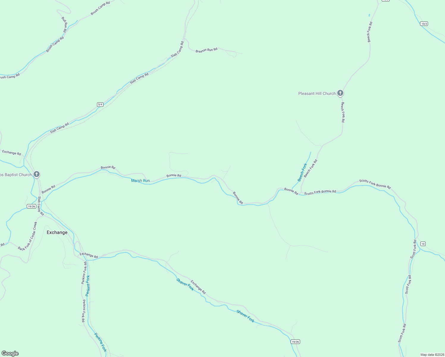 map of restaurants, bars, coffee shops, grocery stores, and more near 7976 Scotts Fork-Bonnie Road in Exchange