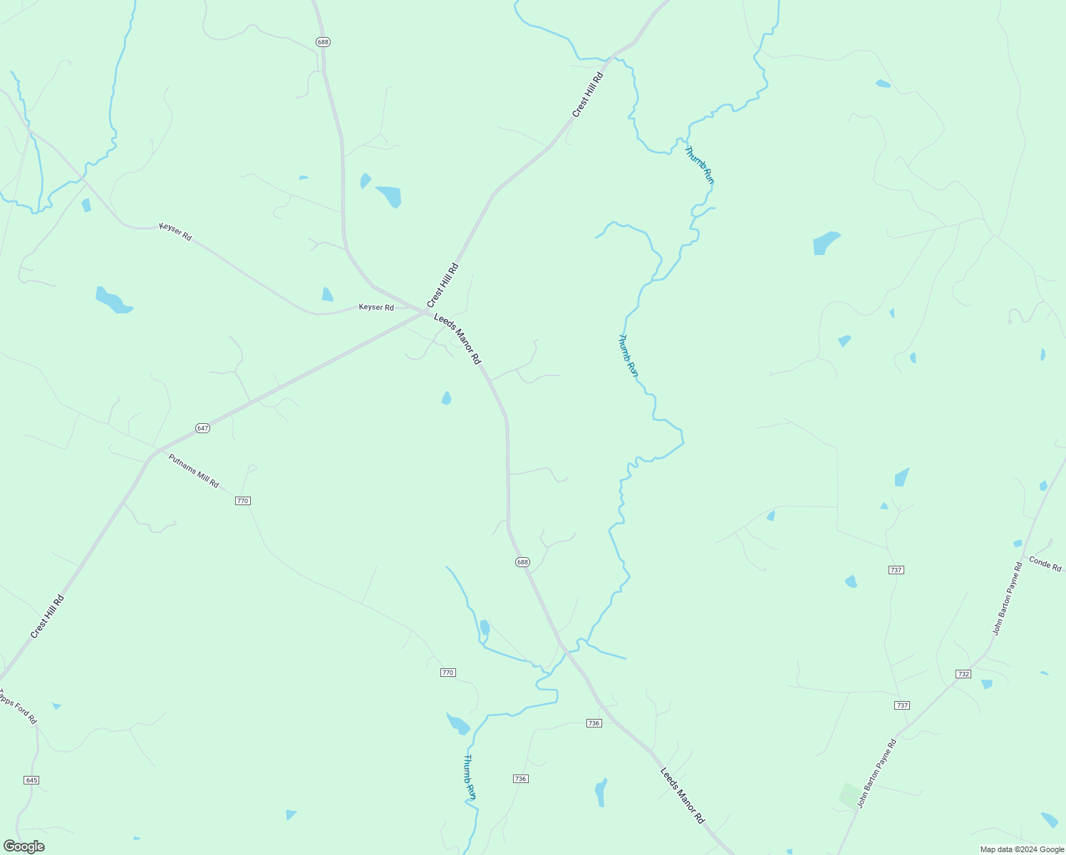 map of restaurants, bars, coffee shops, grocery stores, and more near 6355 Leeds Manor Road in Marshall