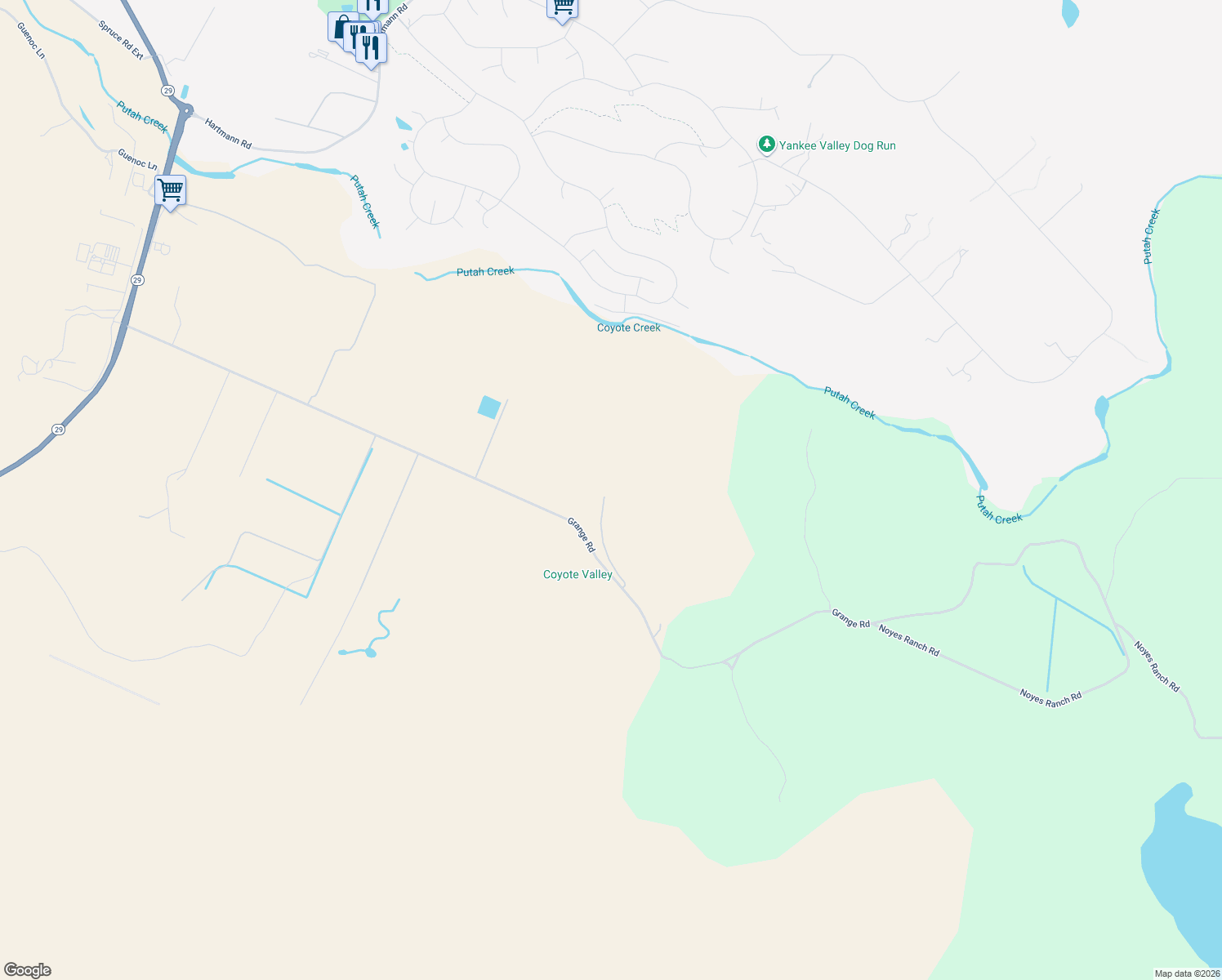 map of restaurants, bars, coffee shops, grocery stores, and more near 19755 Grange Road in Middletown