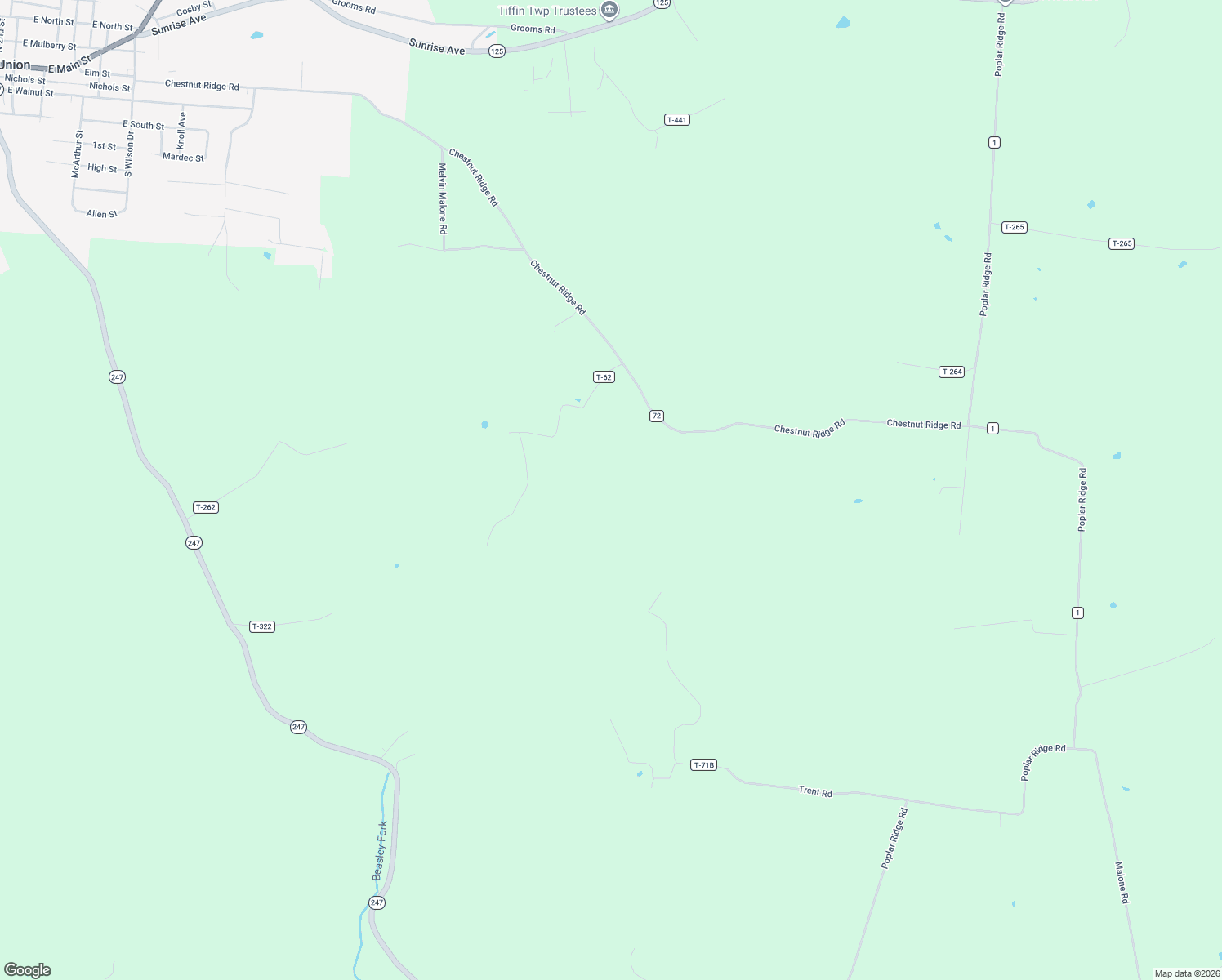 map of restaurants, bars, coffee shops, grocery stores, and more near 1897 Chestnut Ridge Road in West Union