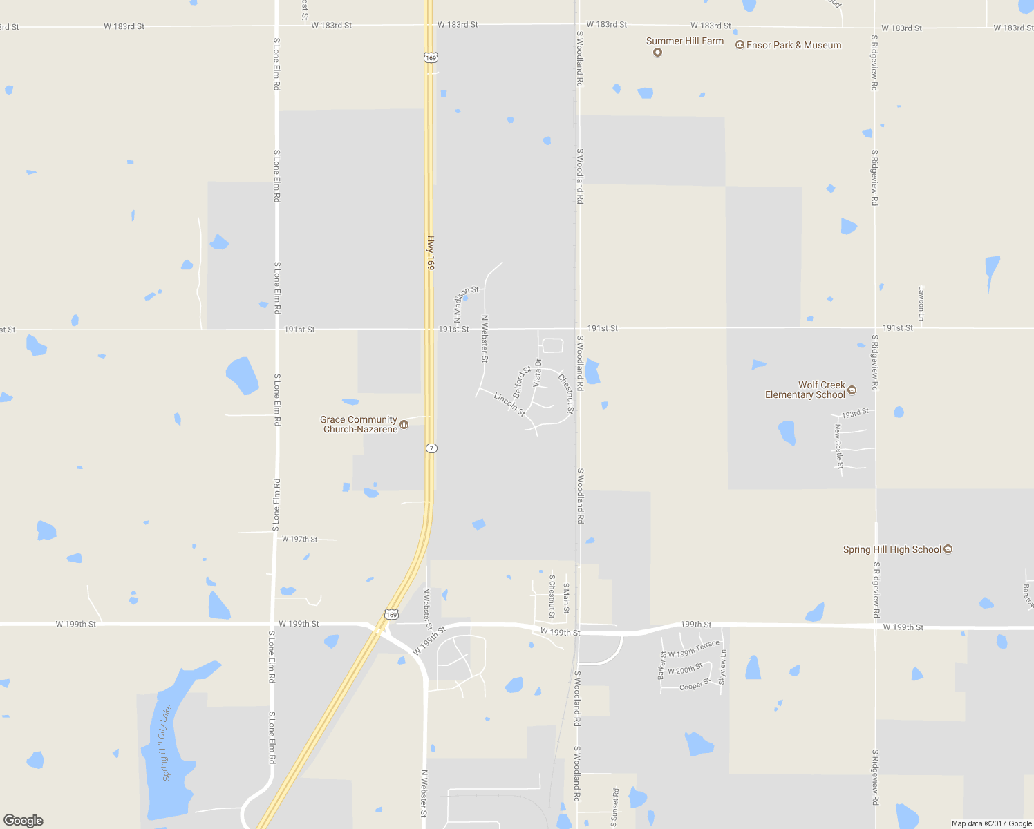 map of restaurants, bars, coffee shops, grocery stores, and more near 19306 Lincoln Street in Spring Hill