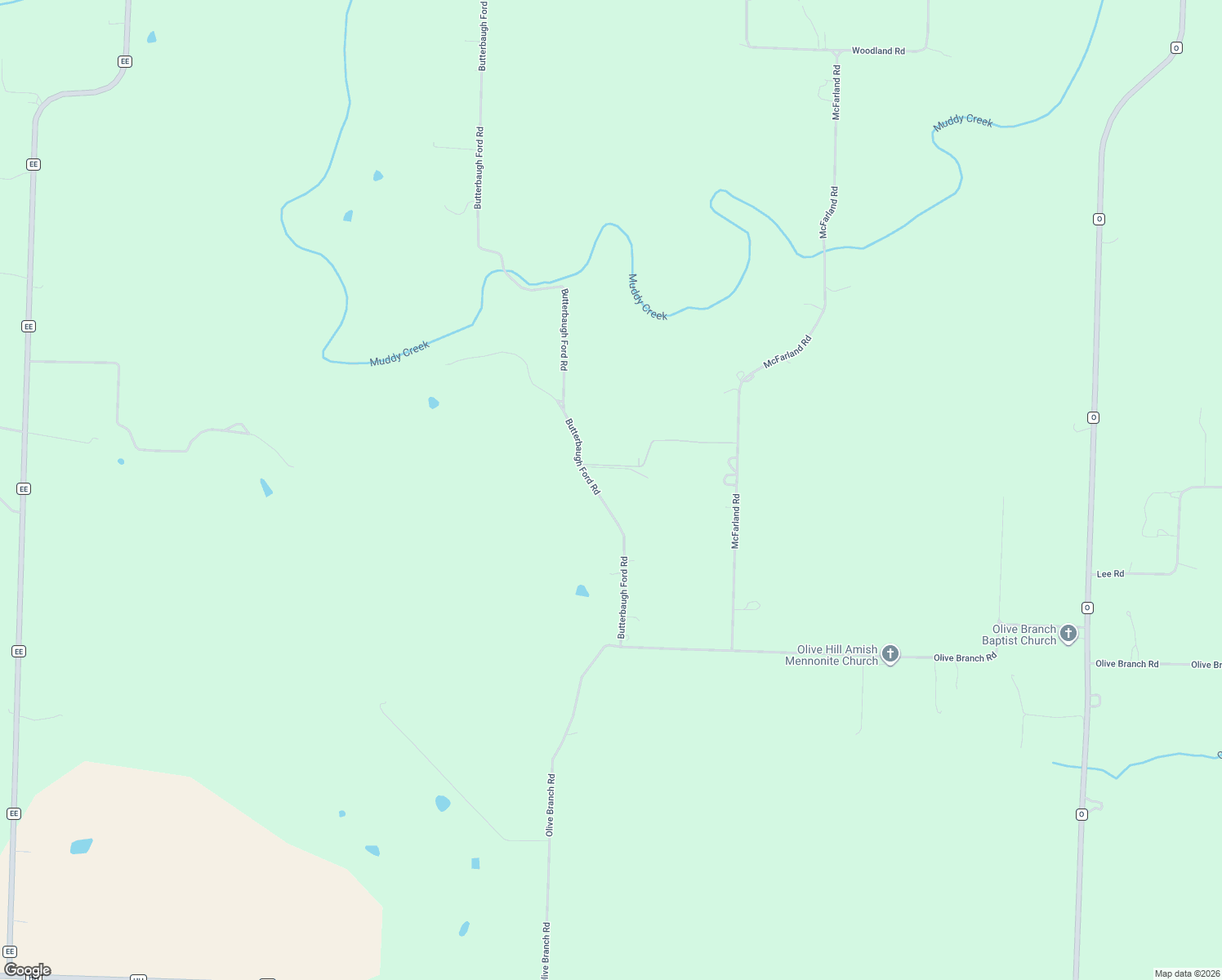 map of restaurants, bars, coffee shops, grocery stores, and more near 20593-20833 Butterbaugh Ford Road in Sedalia