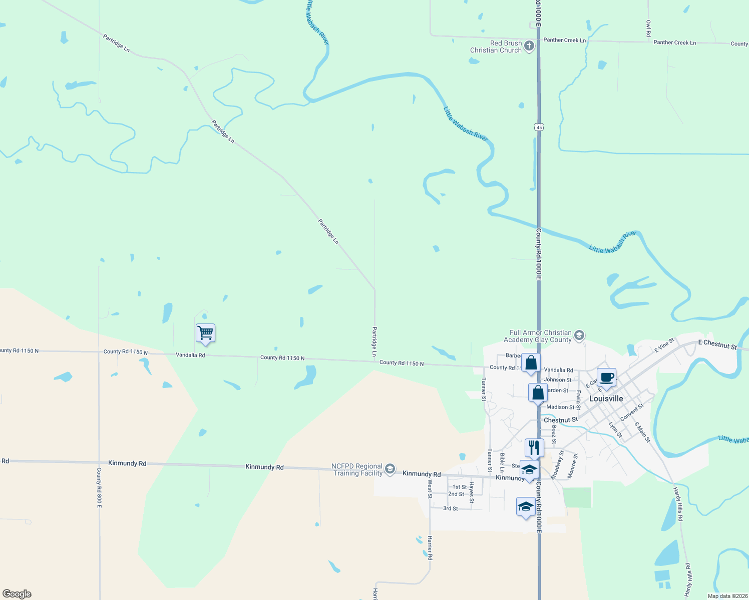 map of restaurants, bars, coffee shops, grocery stores, and more near 291 Partridge Lane in Louisville
