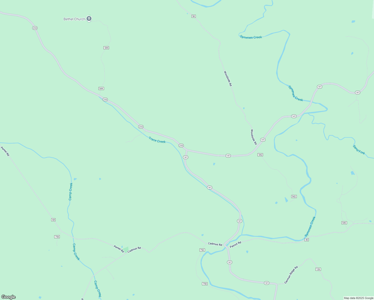 map of restaurants, bars, coffee shops, grocery stores, and more near Ohio 233 in Patriot