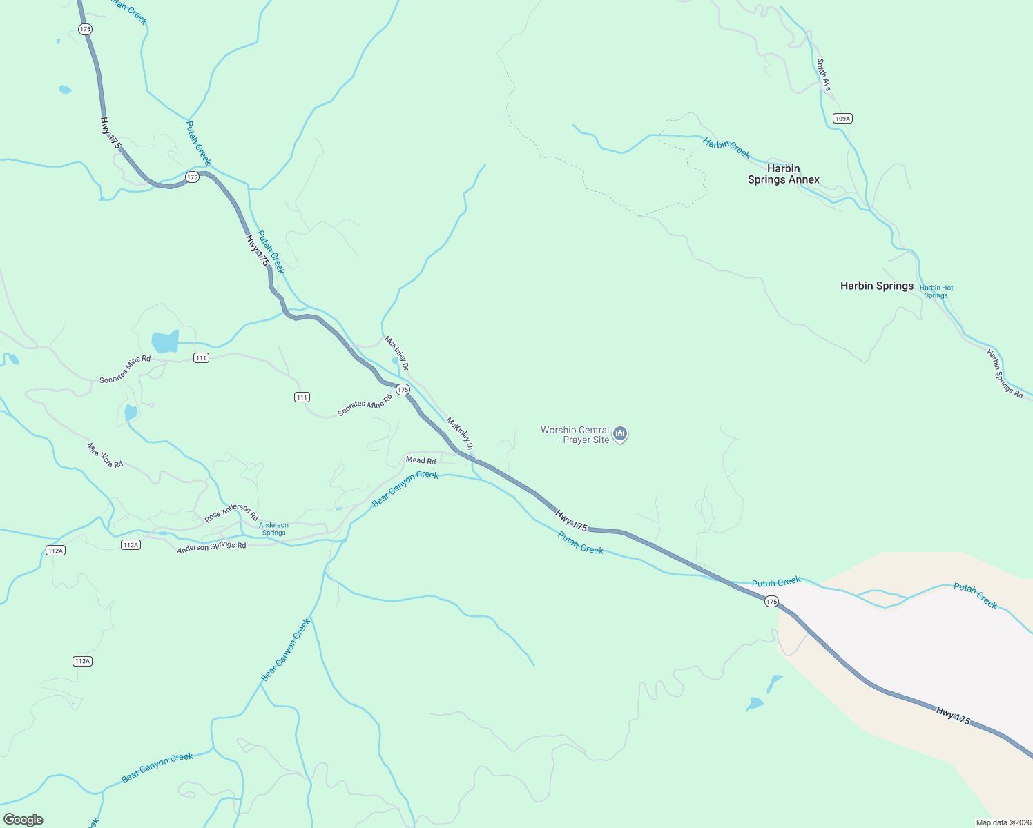 map of restaurants, bars, coffee shops, grocery stores, and more near 19576 Highway 175 in Middletown