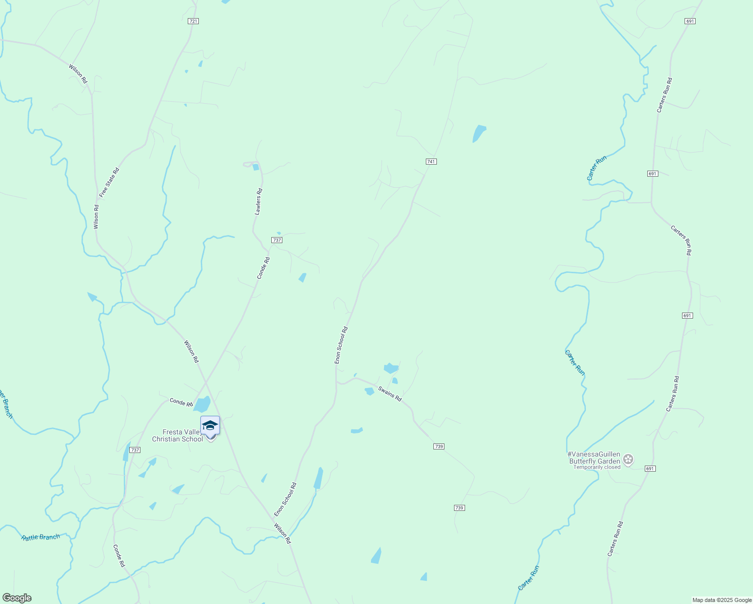 map of restaurants, bars, coffee shops, grocery stores, and more near 6203 Enon School Road in Marshall