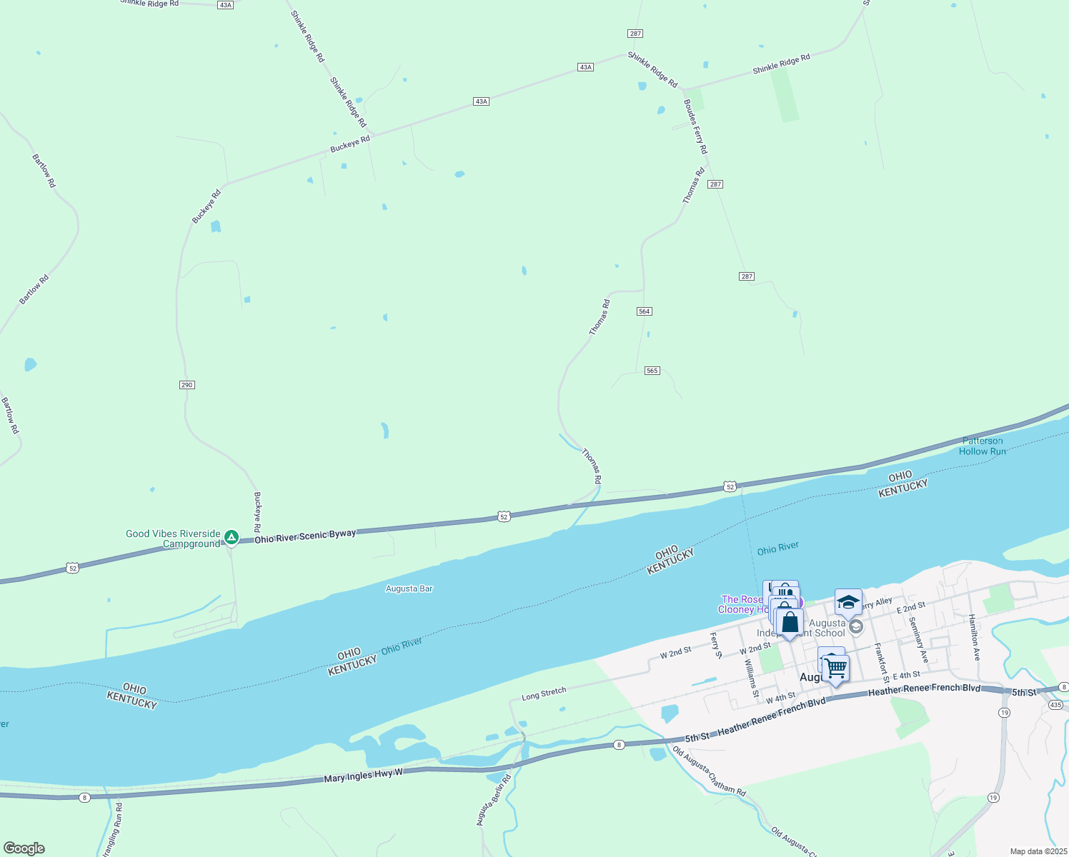 map of restaurants, bars, coffee shops, grocery stores, and more near 5315 Thomas Road in Georgetown