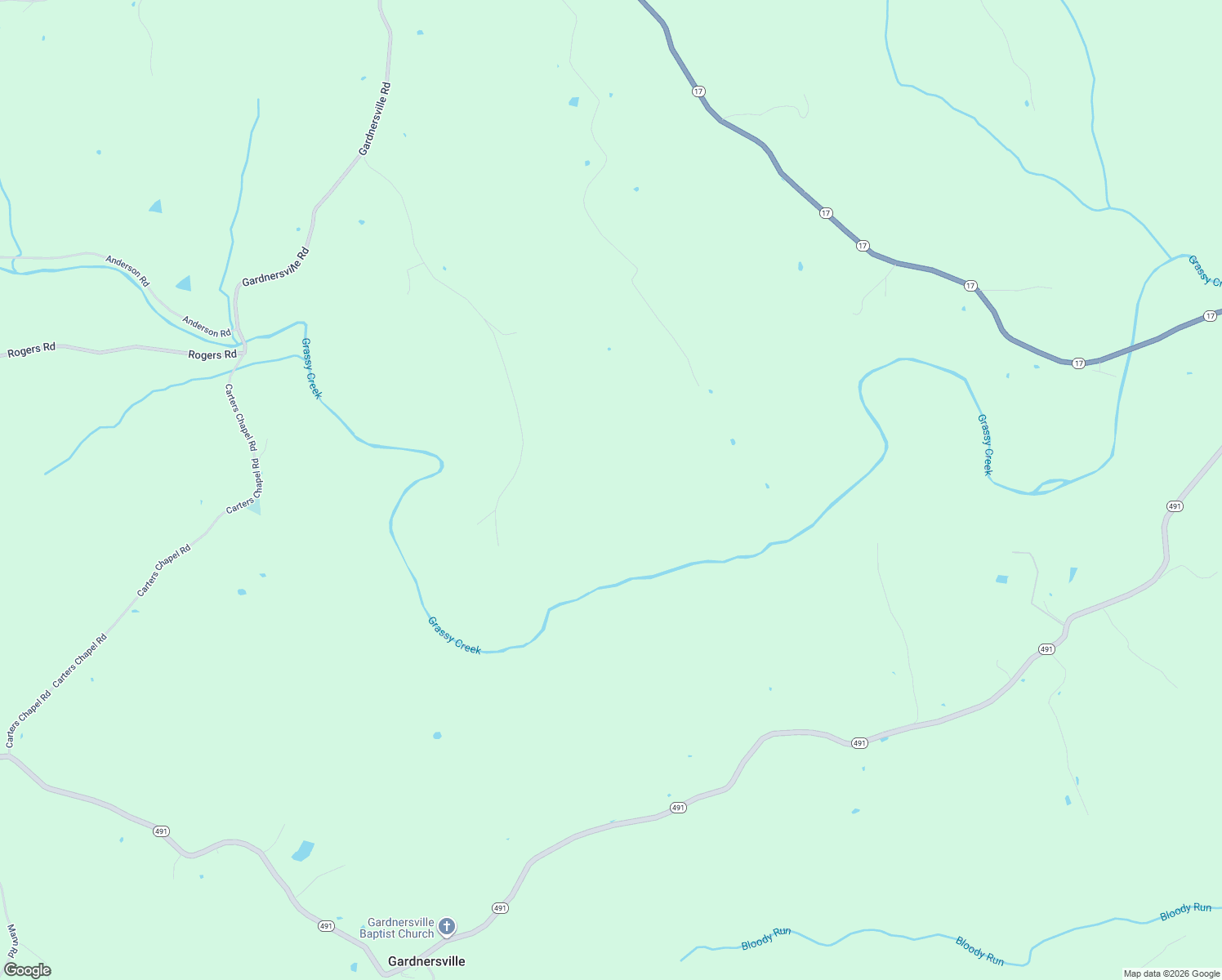 map of restaurants, bars, coffee shops, grocery stores, and more near 16476 Grassy Creek Road in DeMossville