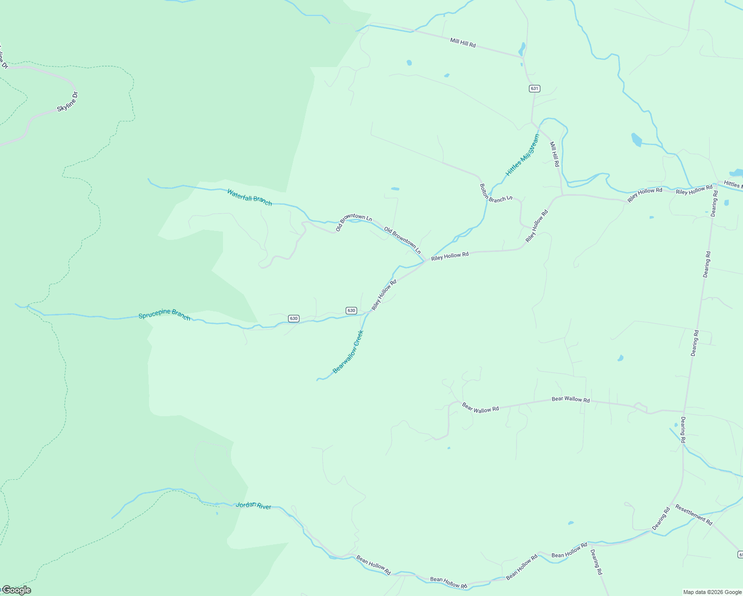 map of restaurants, bars, coffee shops, grocery stores, and more near Riley Hollow Road in Huntly